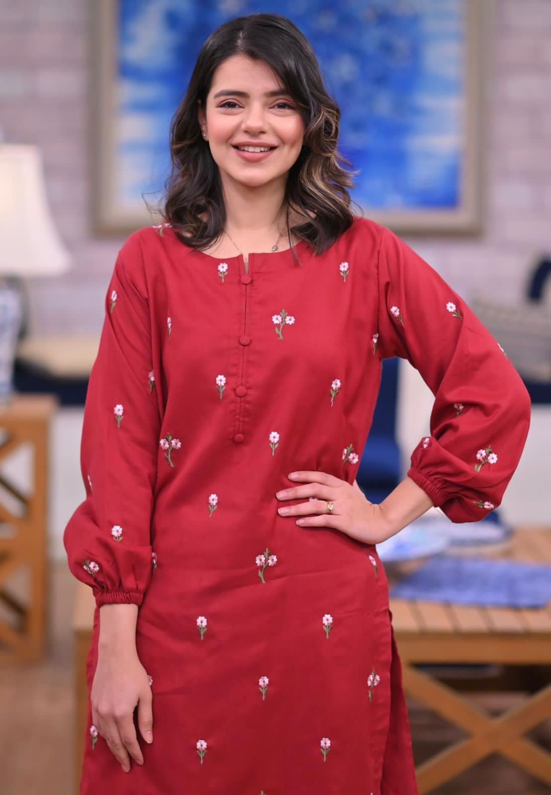 2PC Trendy  Embroidered Dress Stiched