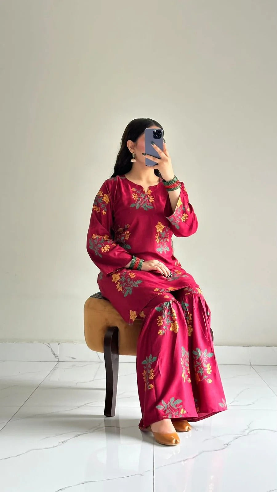 Printed Shirt With Sharara 2 pcs Stiched