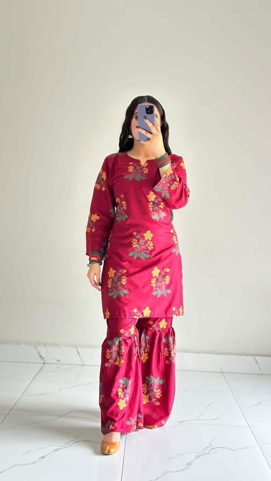 Printed Shirt With Sharara 2 pcs Stiched