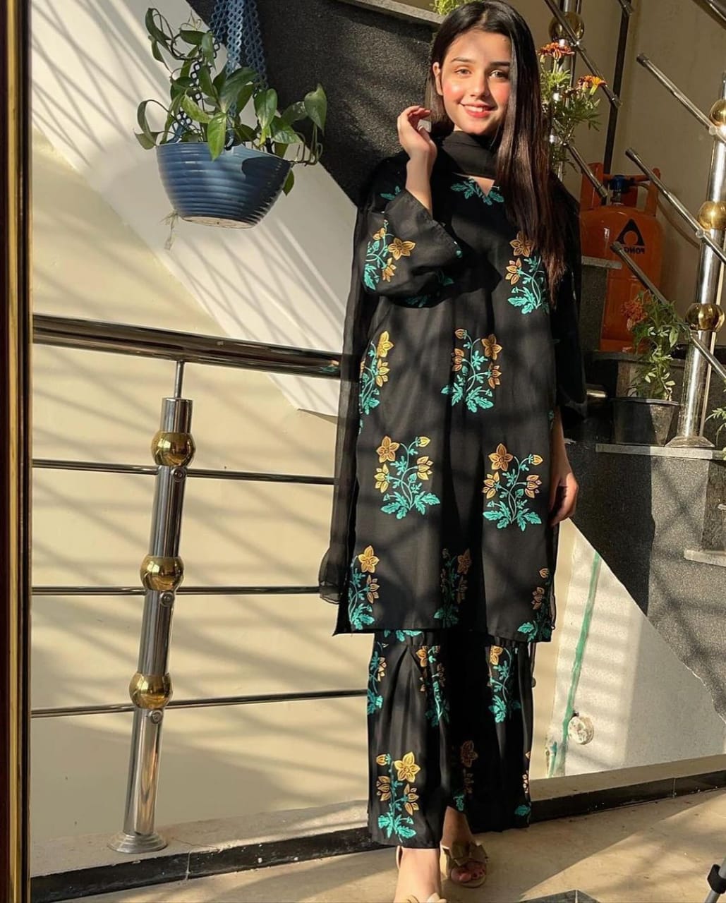 Printed Shirt With Sharara 2 pcs Stiched
