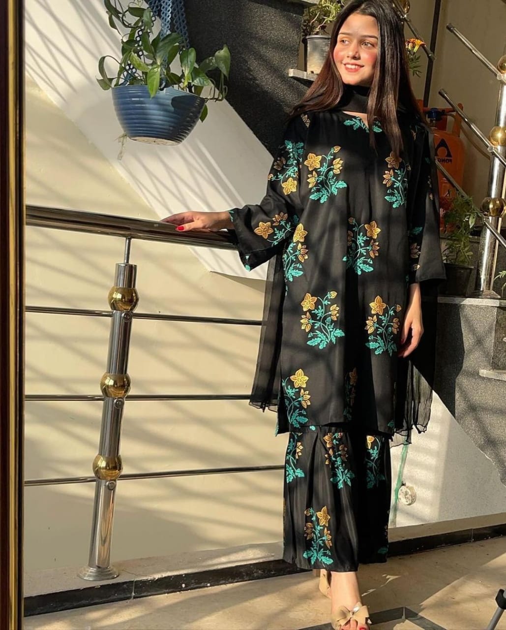 Printed Shirt With Sharara 2 pcs Stiched