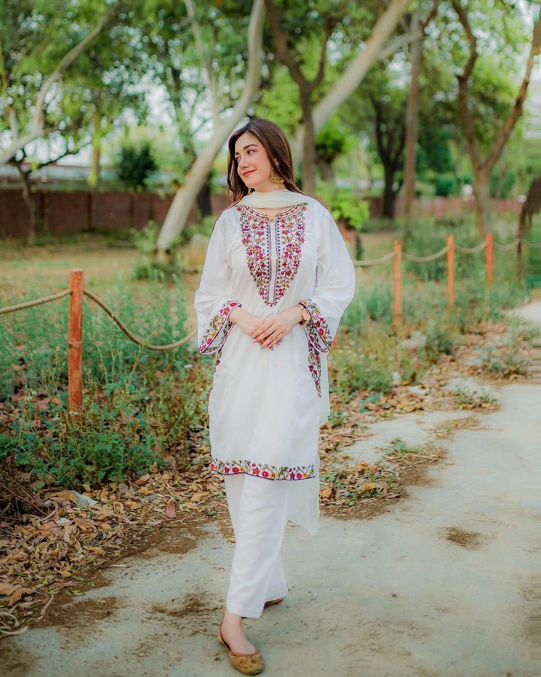 Pocket Sequence Embroidary Stiched 2pcs Cotton Lawn