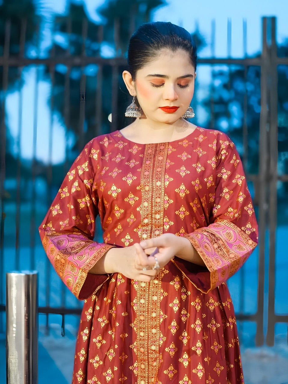 *COTTON LAWN Fency Maxi 2PC*