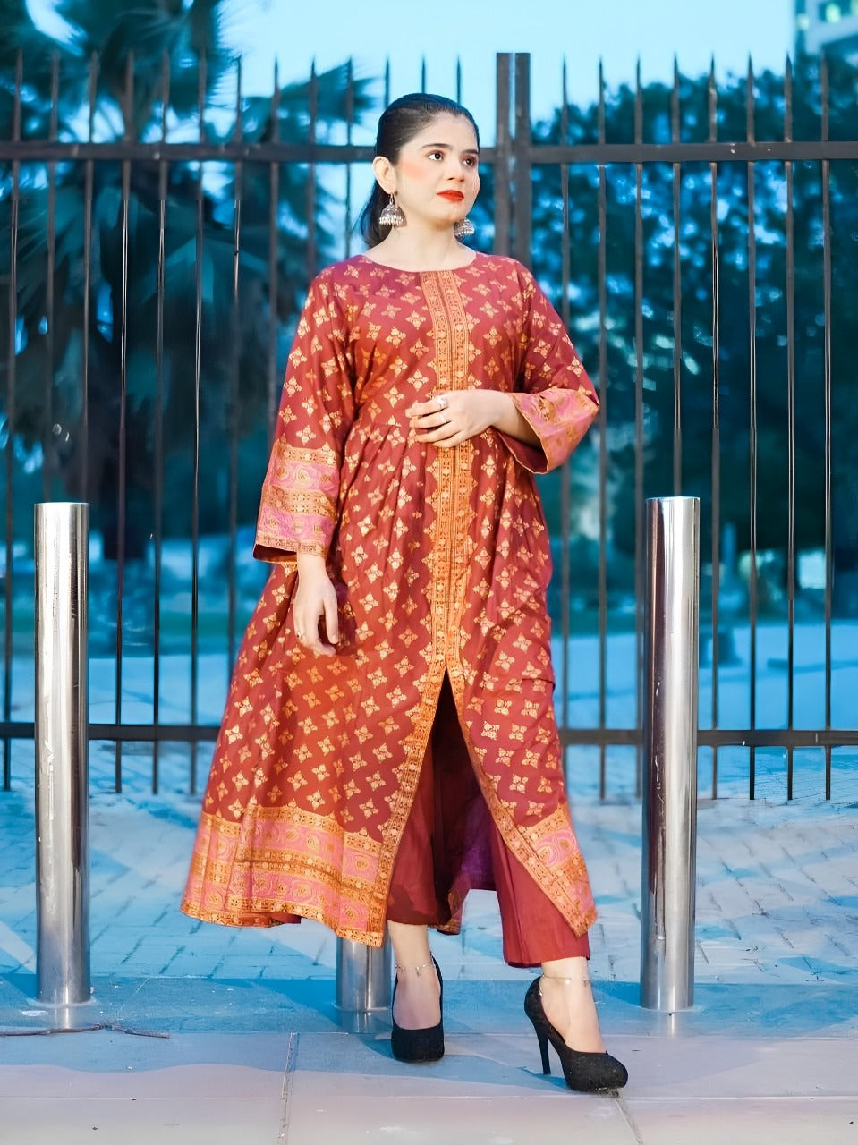 *COTTON LAWN Fency Maxi 2PC*