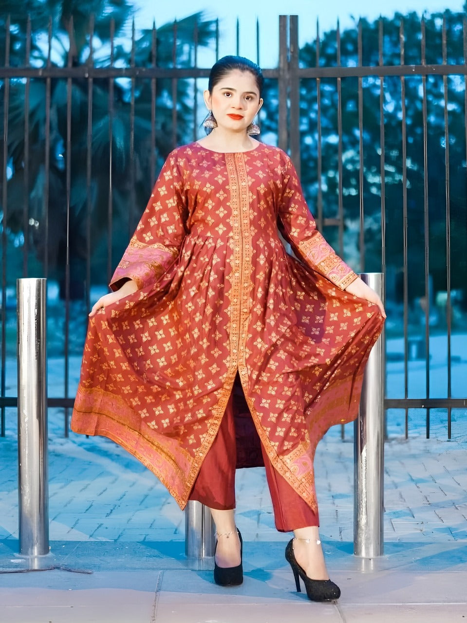 *COTTON LAWN Fency Maxi 2PC*