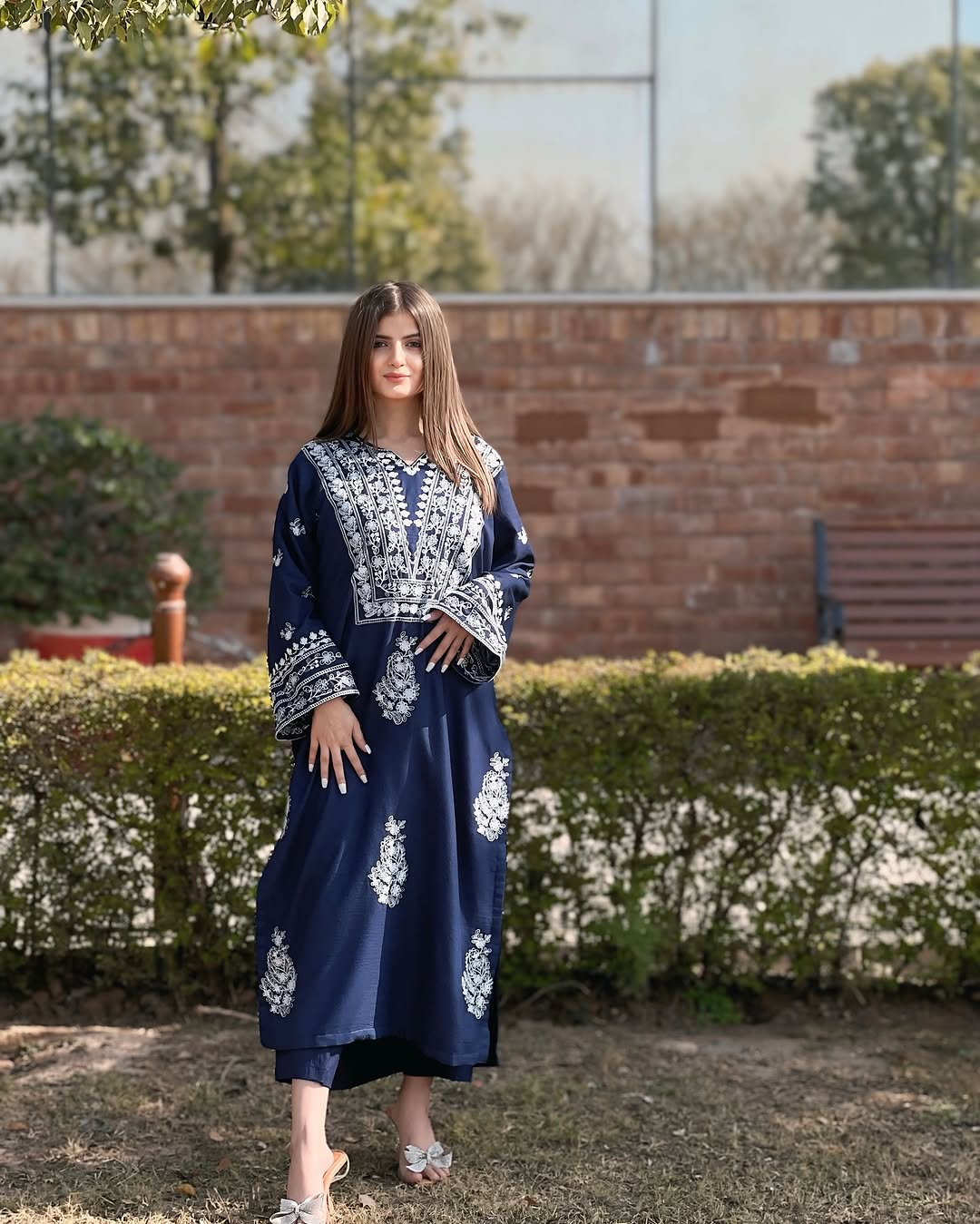 2Pc DAZZEL EMBROIDERY LONG LENGHT Stiched