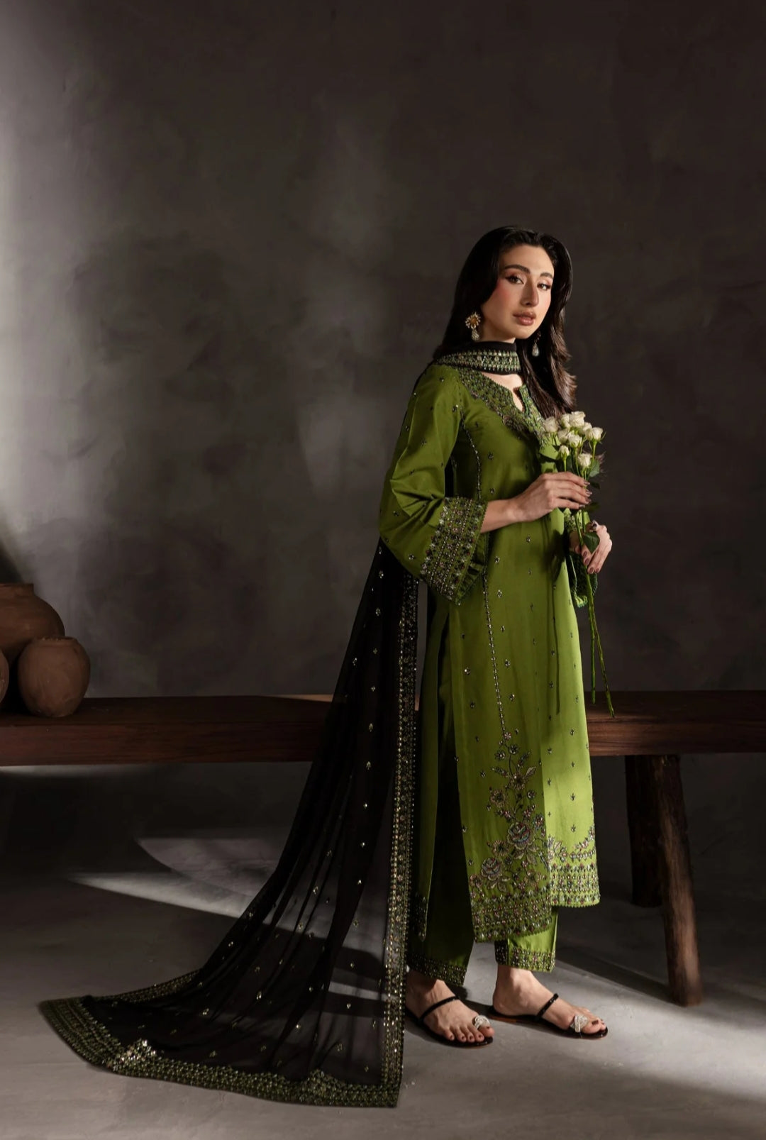 3pc Embroidery Stiched Lawn