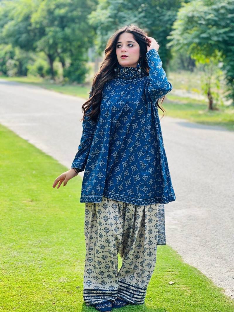 BERRY🫐 3PC SUIT WITH FARSI SALWAR