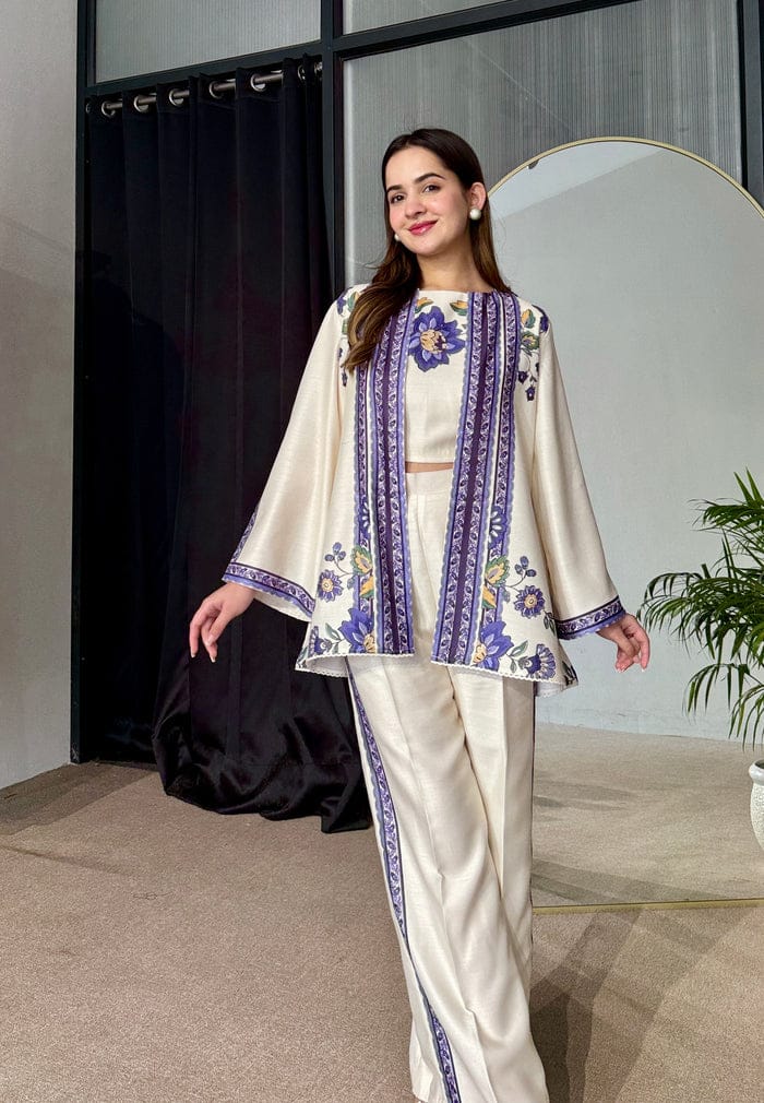 Inzia Gown 3Pc Silky Lawn Stiched