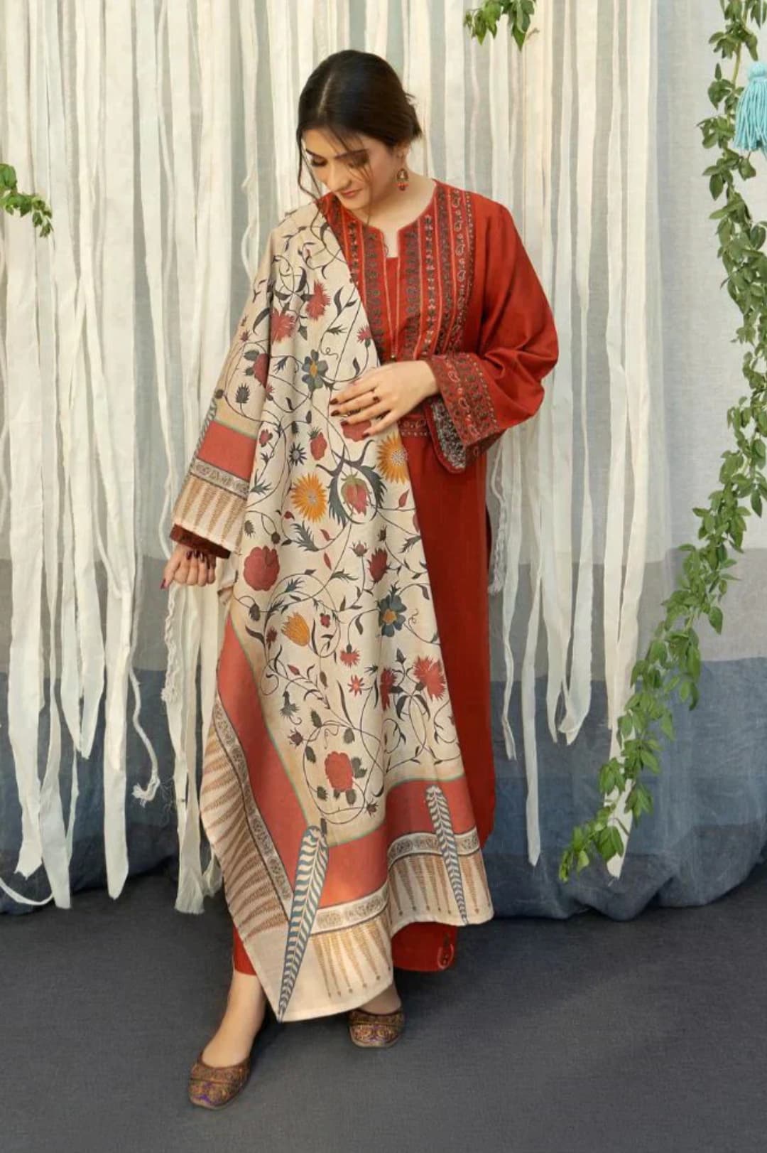 AYAT- 3PC EMBROIDERED WITH*
*DIGITAL DUPPATA*