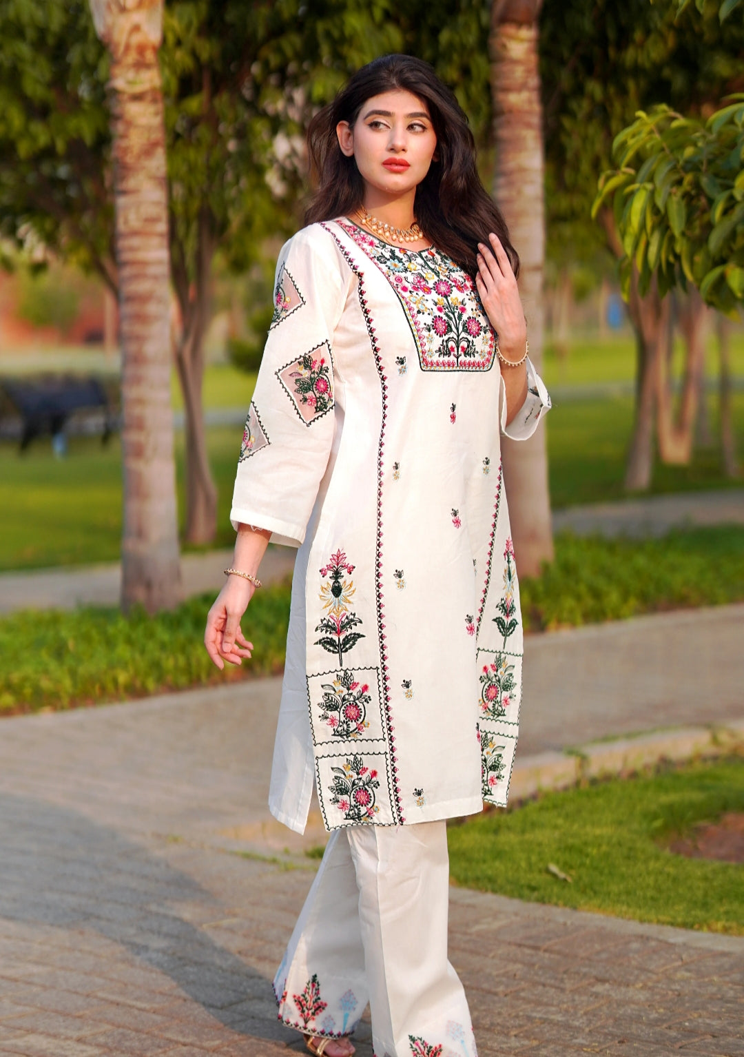 2PC Embroidery Summer Lawn Stiched