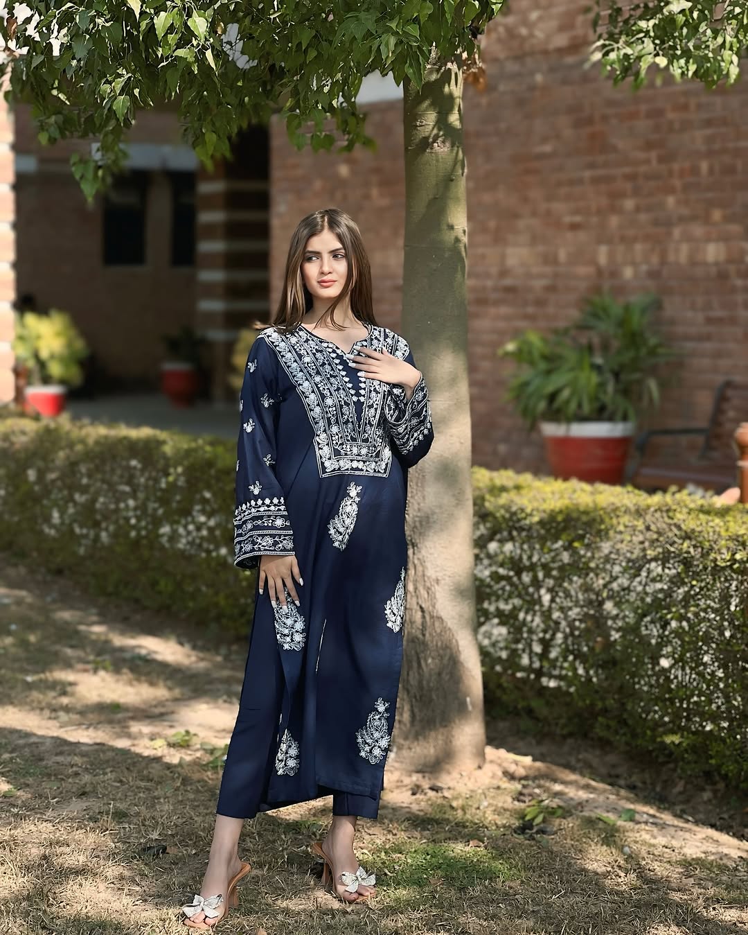 2Pc DAZZEL EMBROIDERY LONG LENGHT Stiched