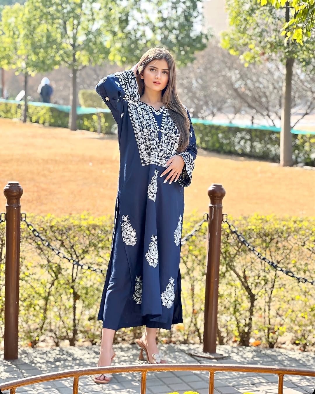 2Pc DAZZEL EMBROIDERY LONG LENGHT Stiched