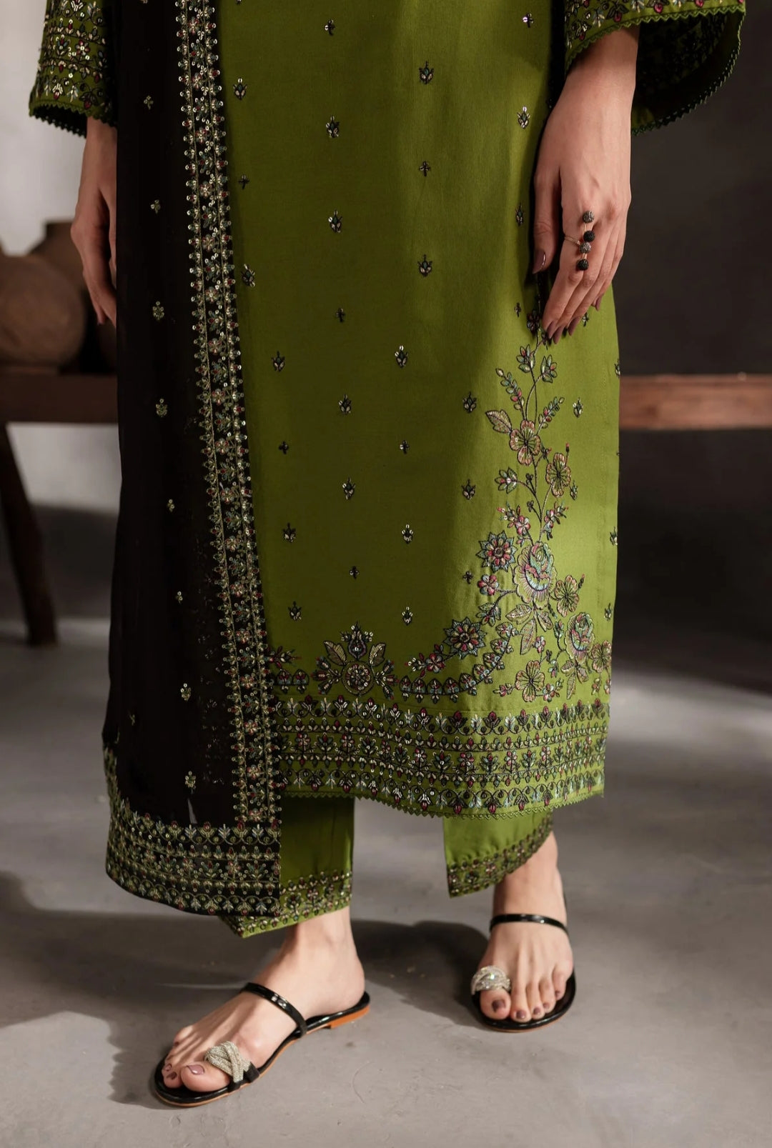 3pc Embroidery Stiched Lawn