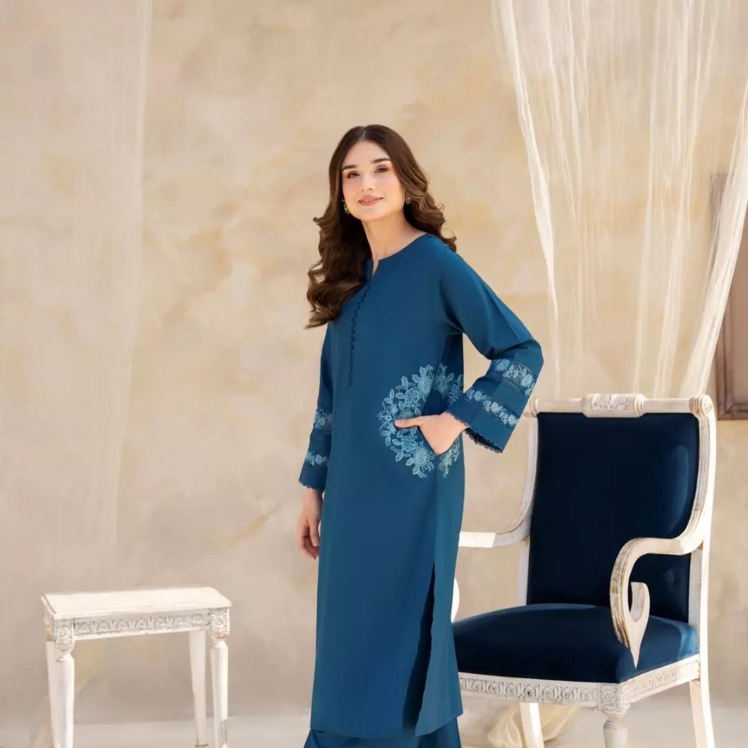 2PC Stiched ELLA EMB LONG LENGTH*
*(DOUBLE POCKET)*