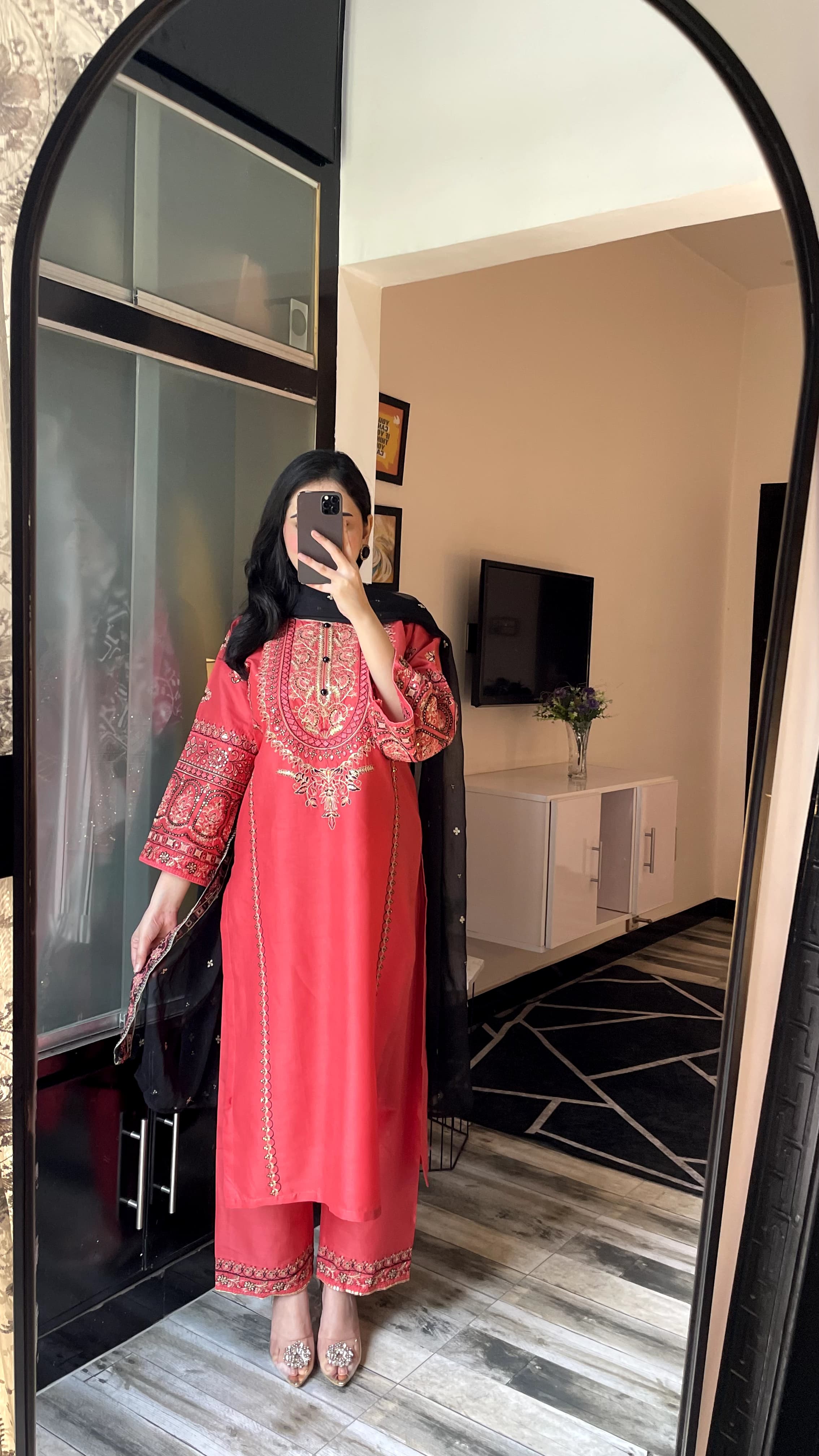 NOOR 3PC Embroidery Stiched Pure Cotton