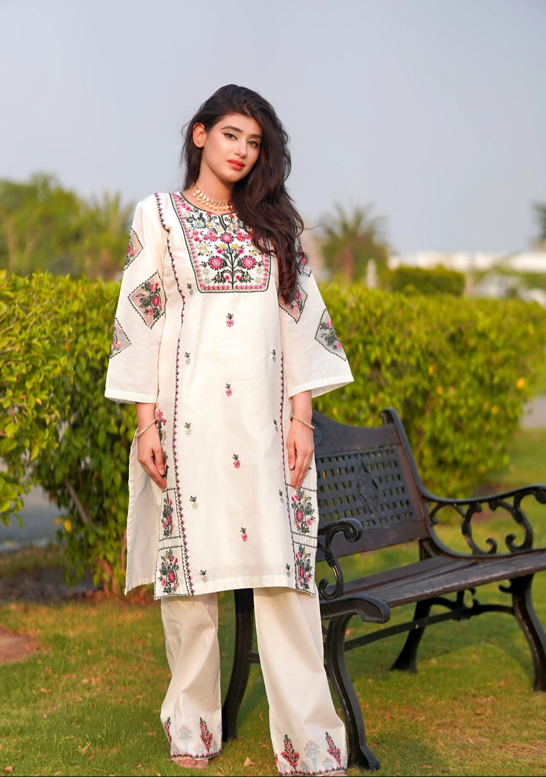 2PC Embroidery Summer Lawn Stiched
