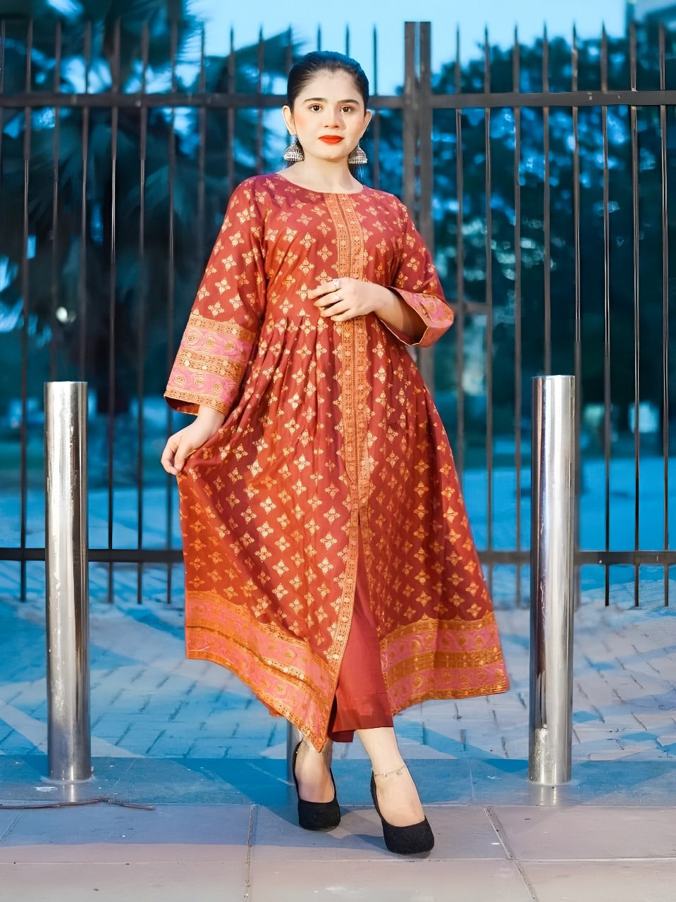 *COTTON LAWN Fency Maxi 2PC*