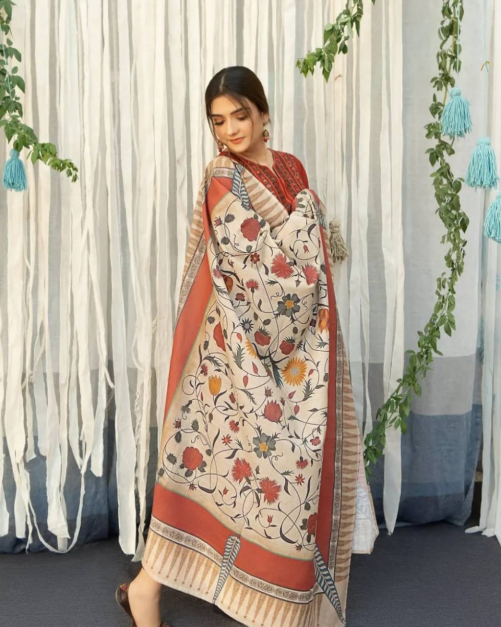 AYAT- 3PC EMBROIDERED WITH*
*DIGITAL DUPPATA*