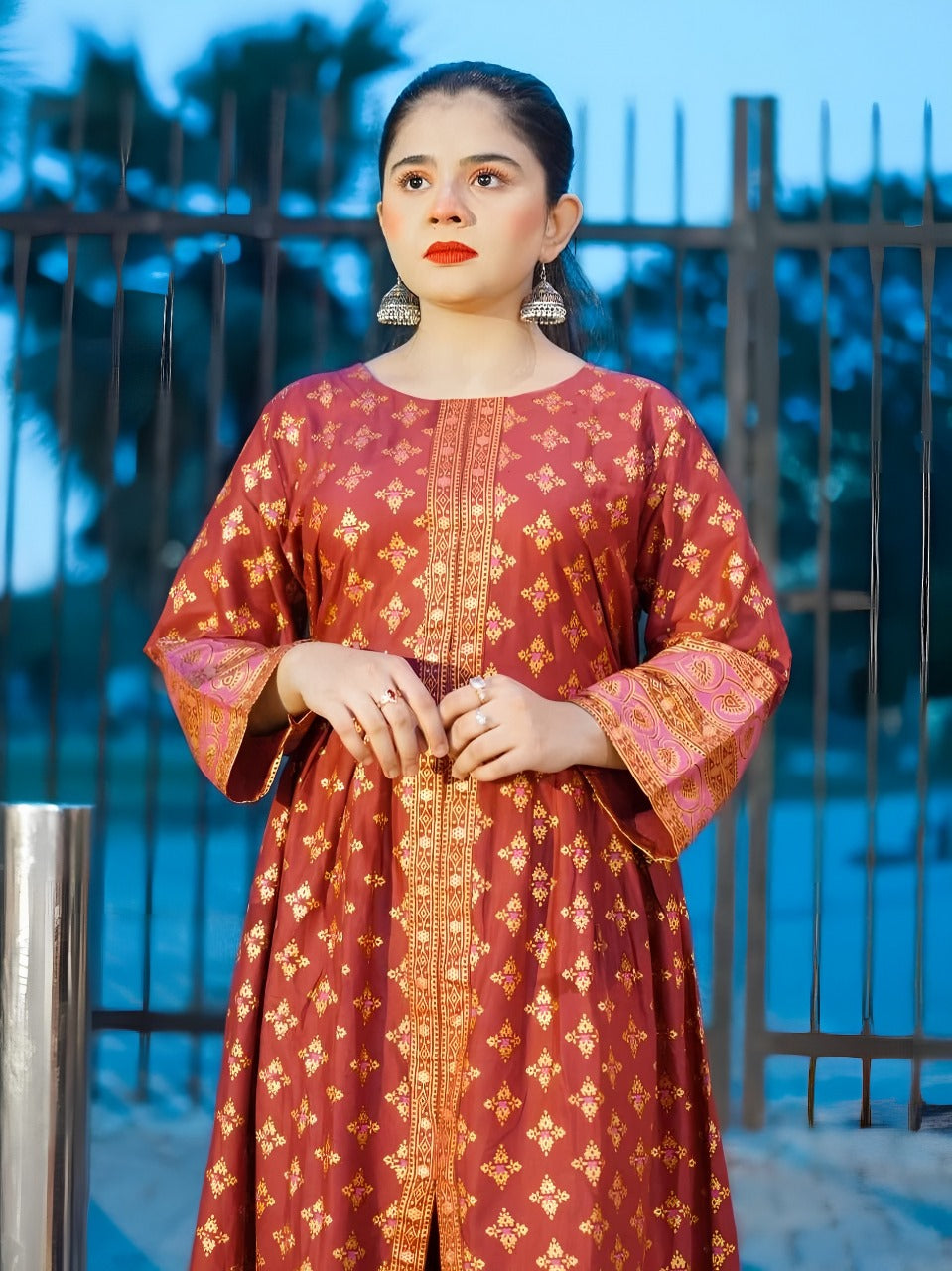 *COTTON LAWN Fency Maxi 2PC*